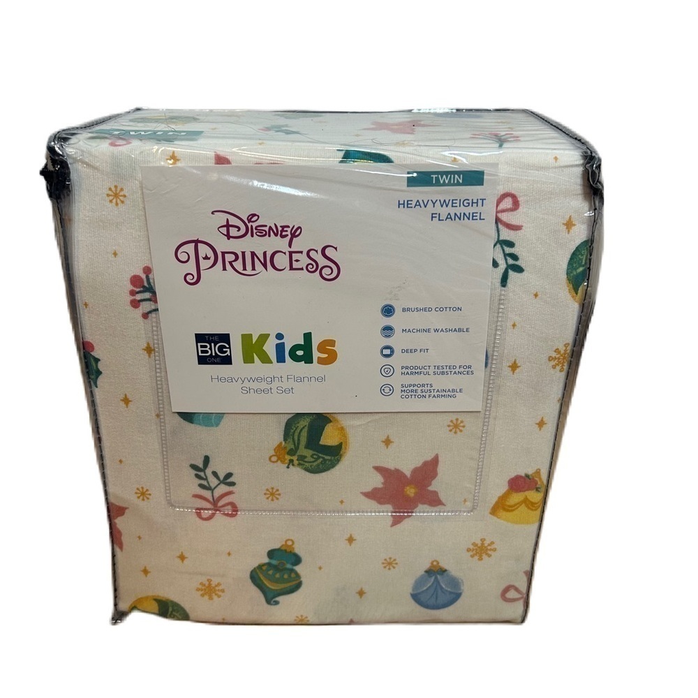 Disney Princess Sheet NEW Twin Heavyweight Flannel Tiana Cinderella Belle